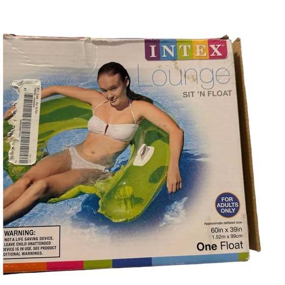 Kids adults Floating Chair Lounger Swimming Pool Float Cup Holders Inflatable - Picture 2 of 3